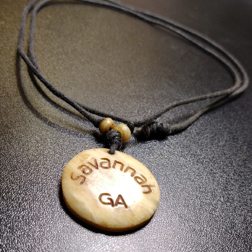 Savannah GA (Georgia) Pendant- W/ Adj Rope Necklace For Those Southern  Peaches